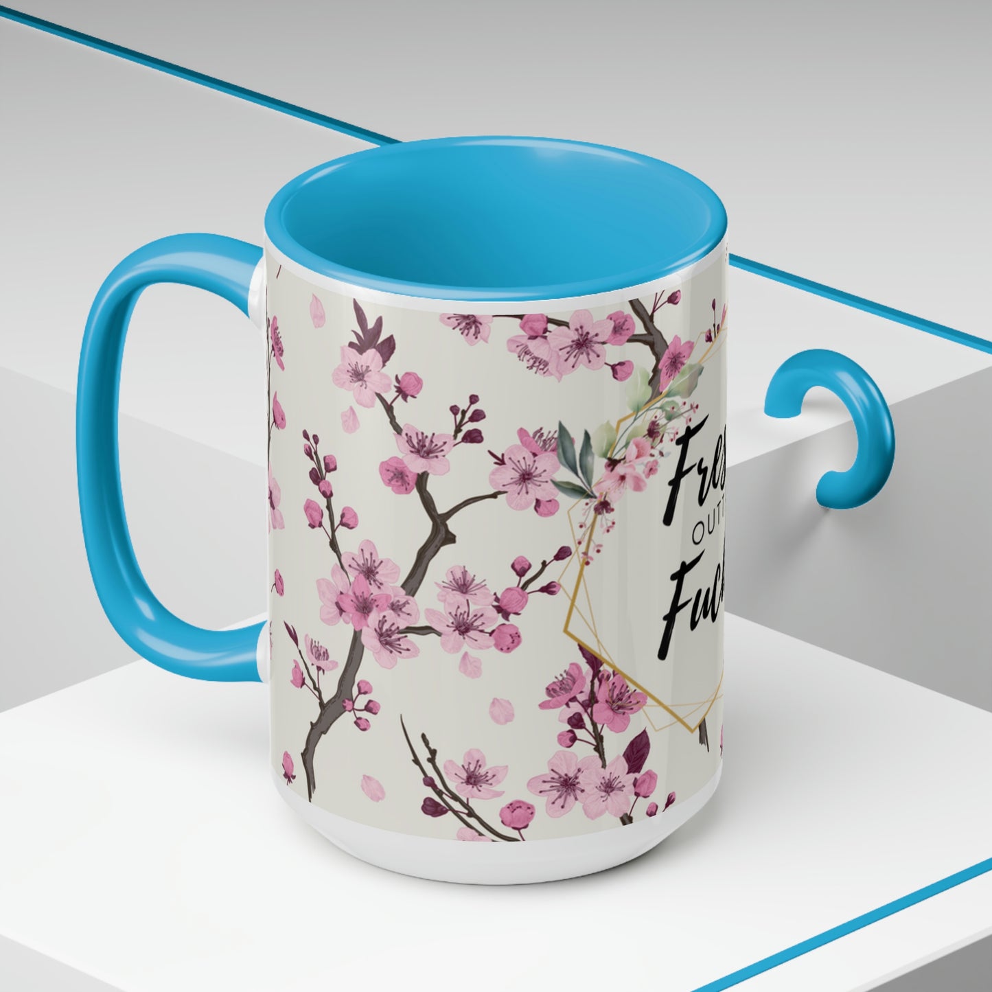 Fresh Outta Fucks: Two-Tone Coffee Mug, 15oz