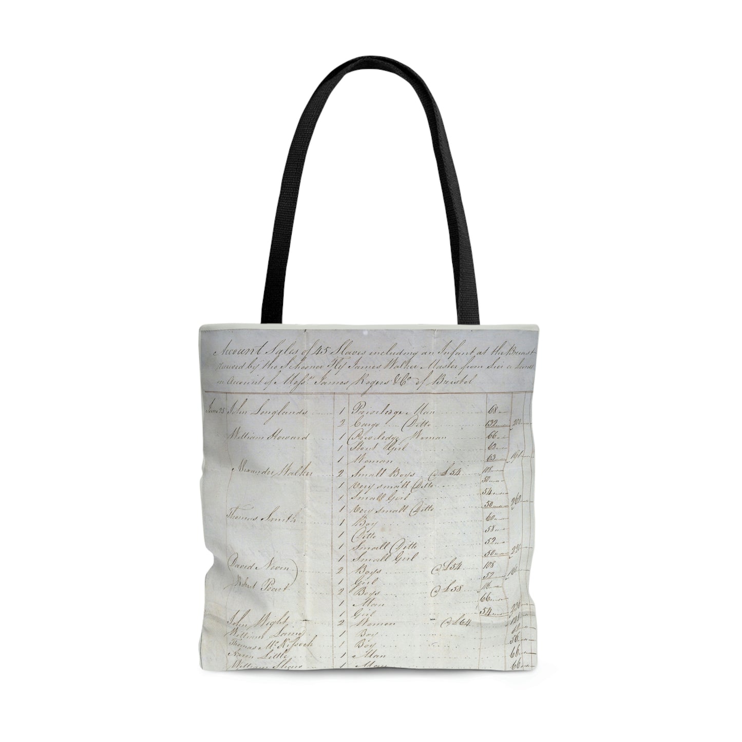 Enslaved Person Sale Ledger: Tote Bag