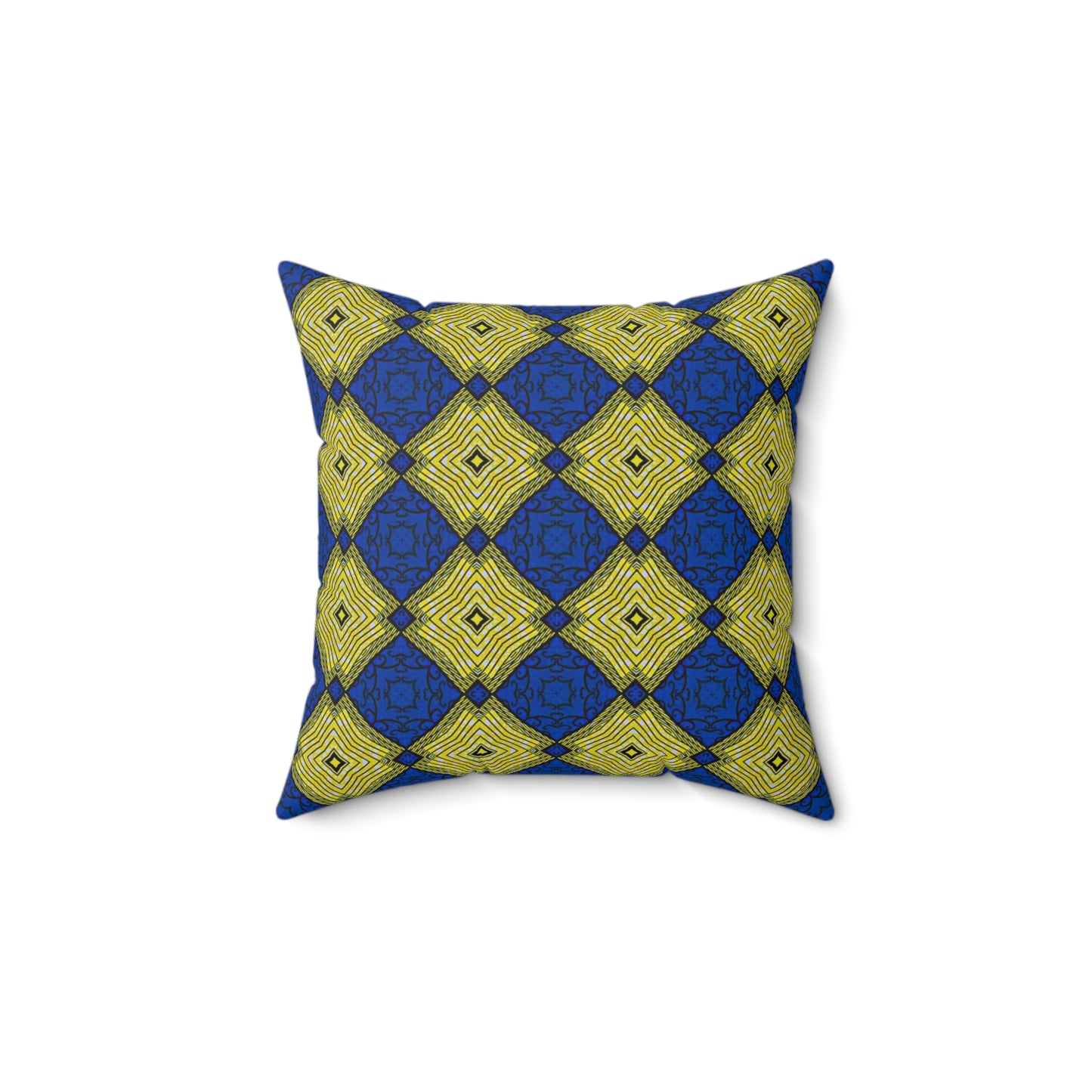 Accent Pillow 5: Geometric: Lime and Blue: Square Pillow