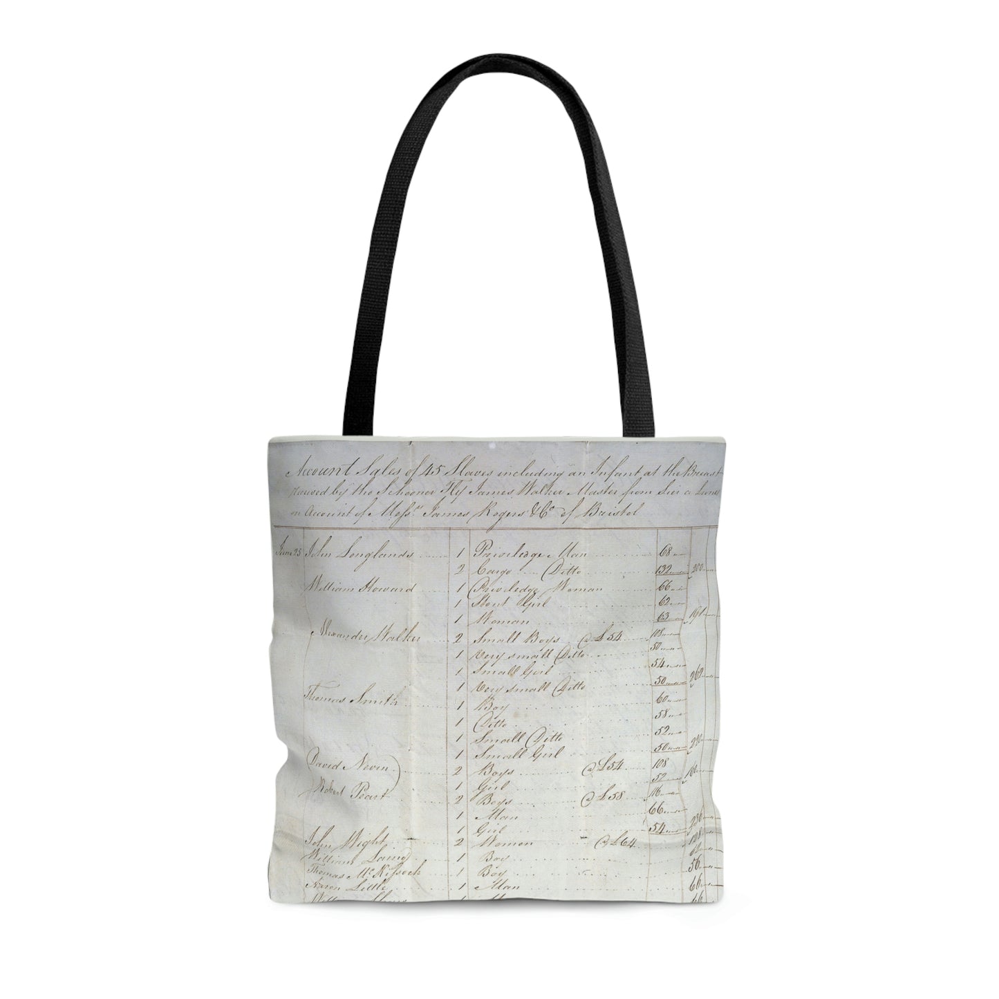 Enslaved Person Sale Ledger: Tote Bag