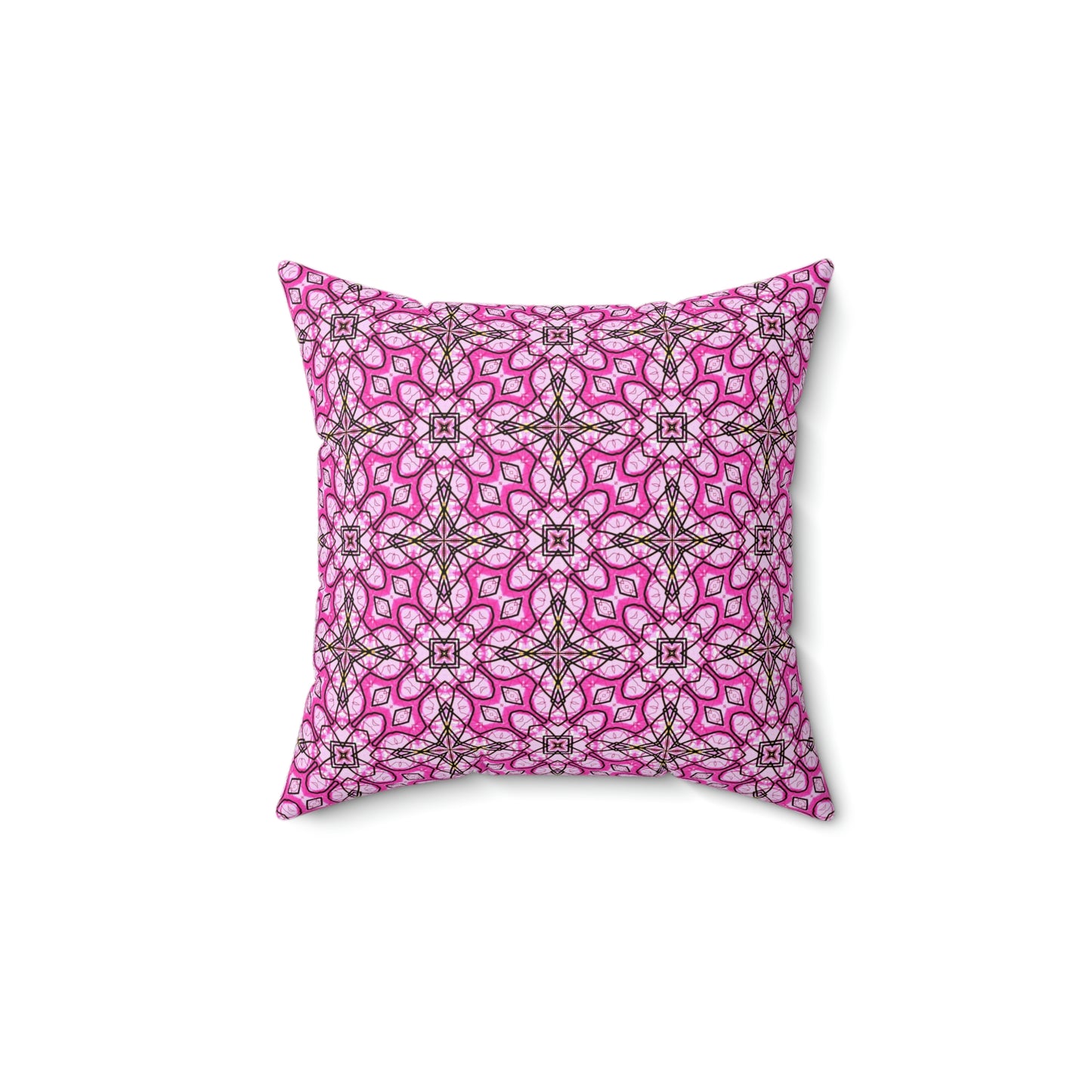 Accent Pillow 2: Pink Starburst: Square Pillow