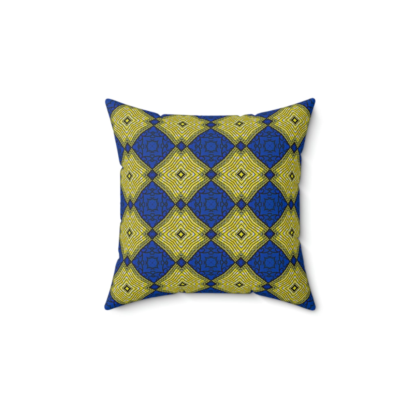 Accent Pillow 5: Geometric: Lime and Blue: Square Pillow