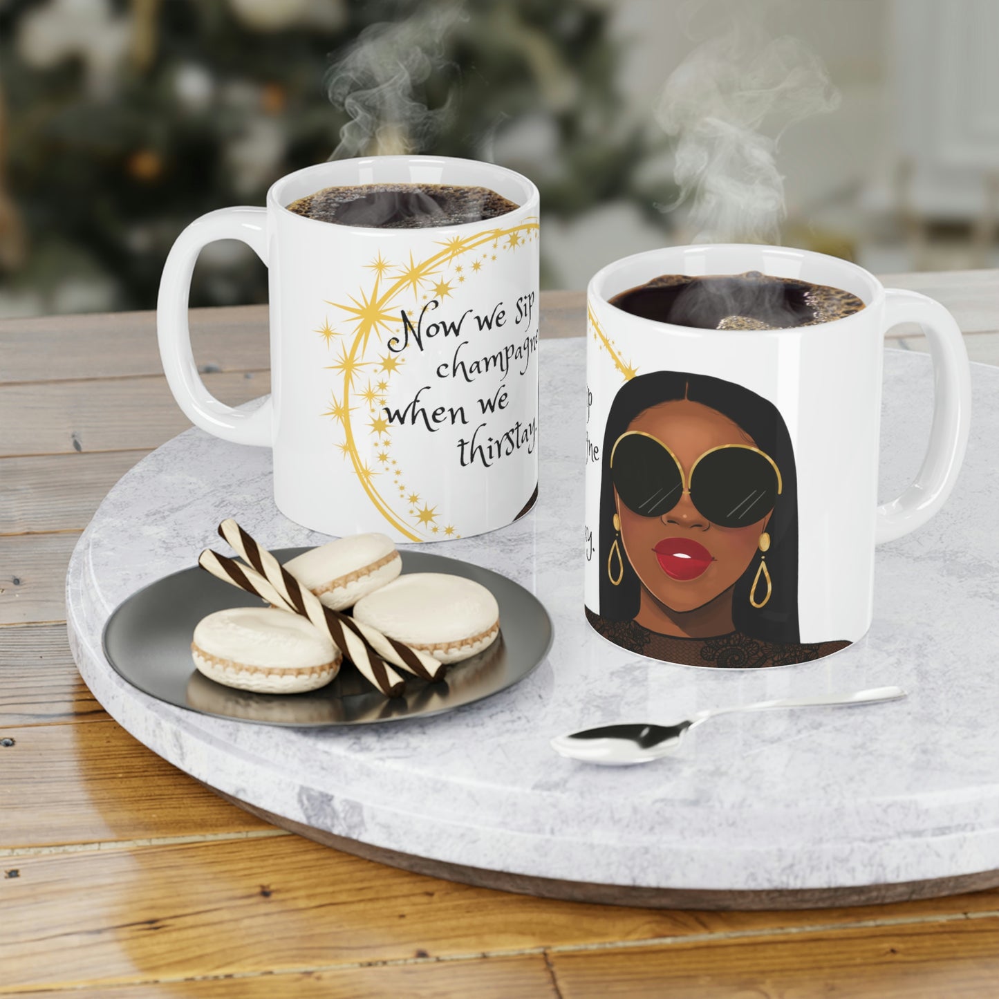 Now We Sip Champagne: Sunglasses: Ceramic Mugs (11oz\15oz\20oz)