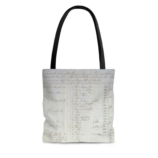 Enslaved Person Sale Ledger: Tote Bag